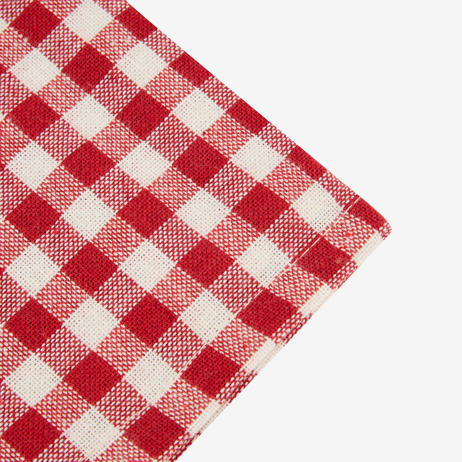 Set de 2 servilletas de algodón rojo Vichy 43x43cm