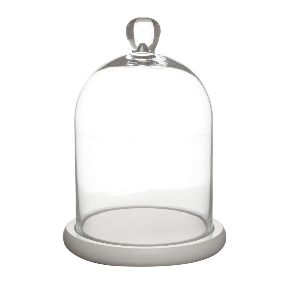 Campana de cristal con base blanca Elgra &Oslash;16x24