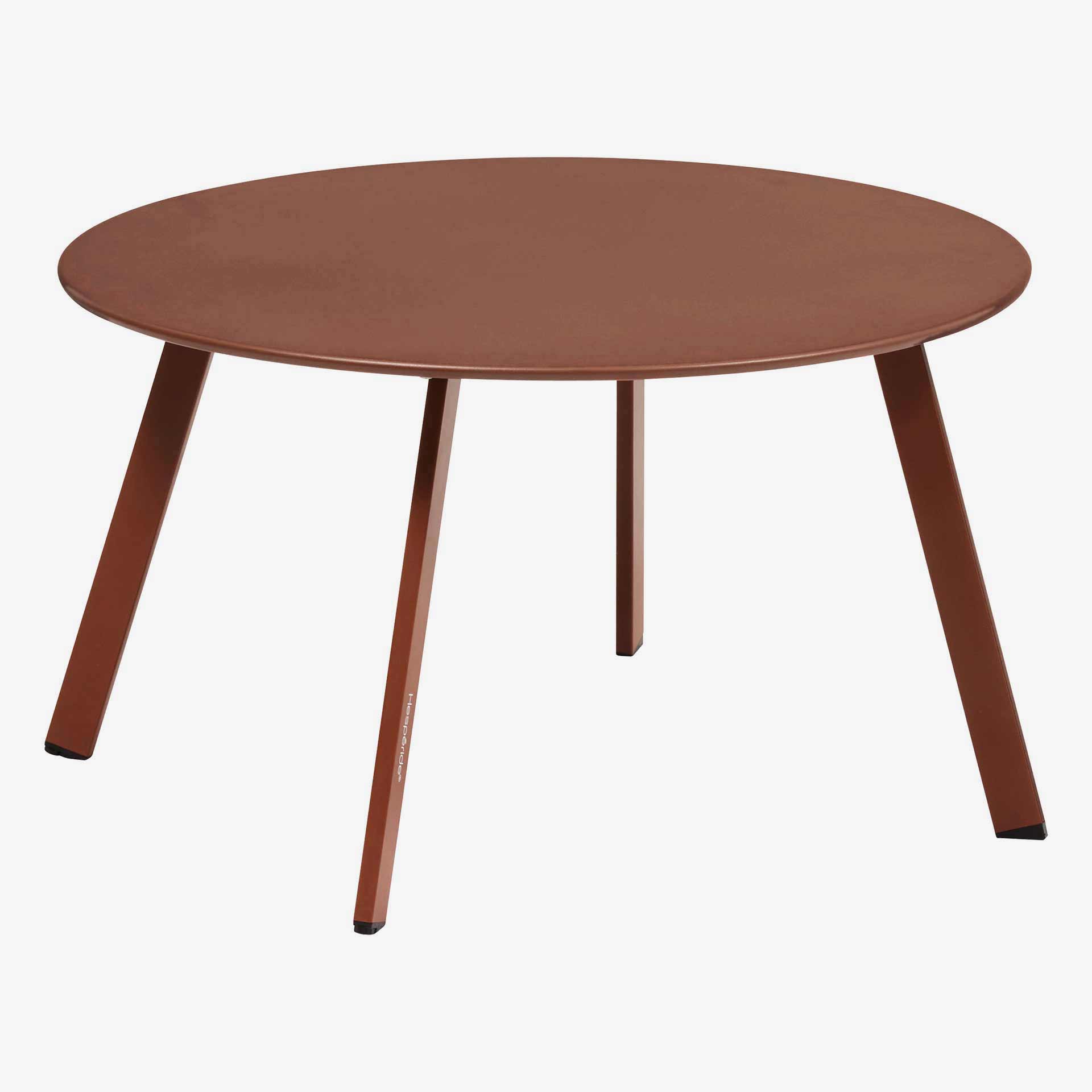 Mesa auxiliar de jard&iacute;n de acero caoba Saori &Oslash;70x40cm