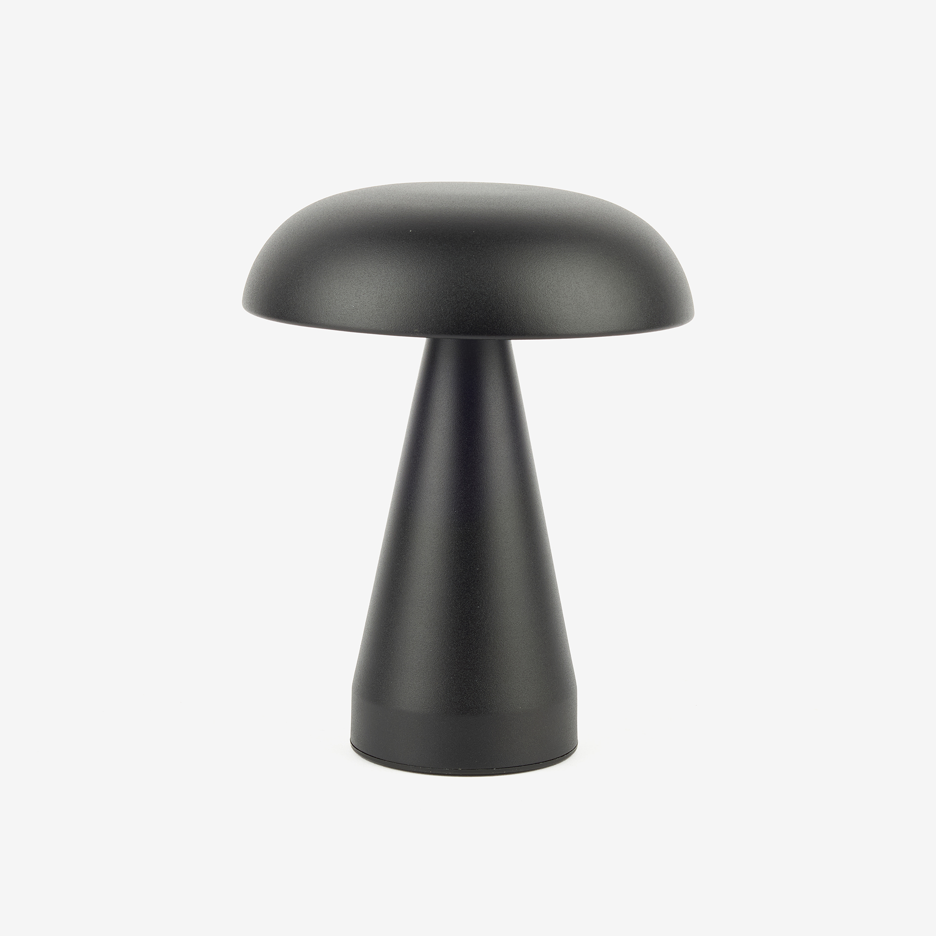 Lámpara de mesa inalámbrica LED recargable negra Seta Ø15x21cm