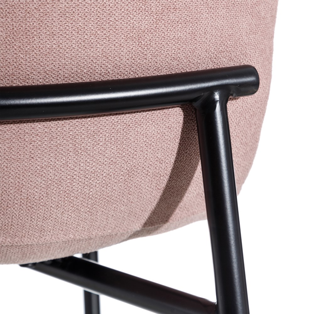 Set de 2 sillas de comedor de metal rosa Jasper 44x54x86cm