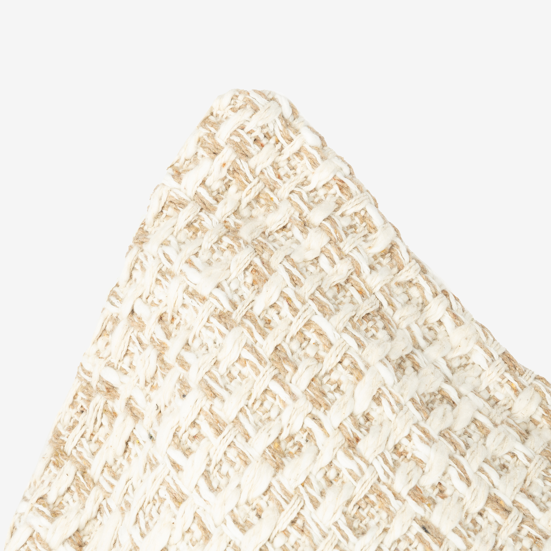 Cojin de algod&oacute;n beige con rayas 45x45cm