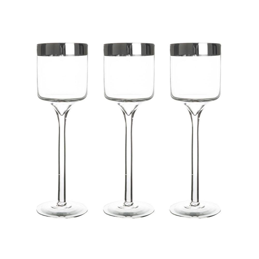 Set de 3 portavelas Glass Cup 20/23/26cm
