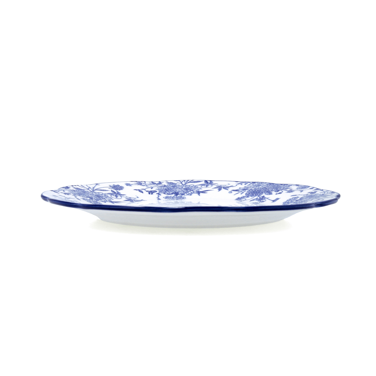 Vajilla 12 piezas con flores azul de porcelana Charlotte