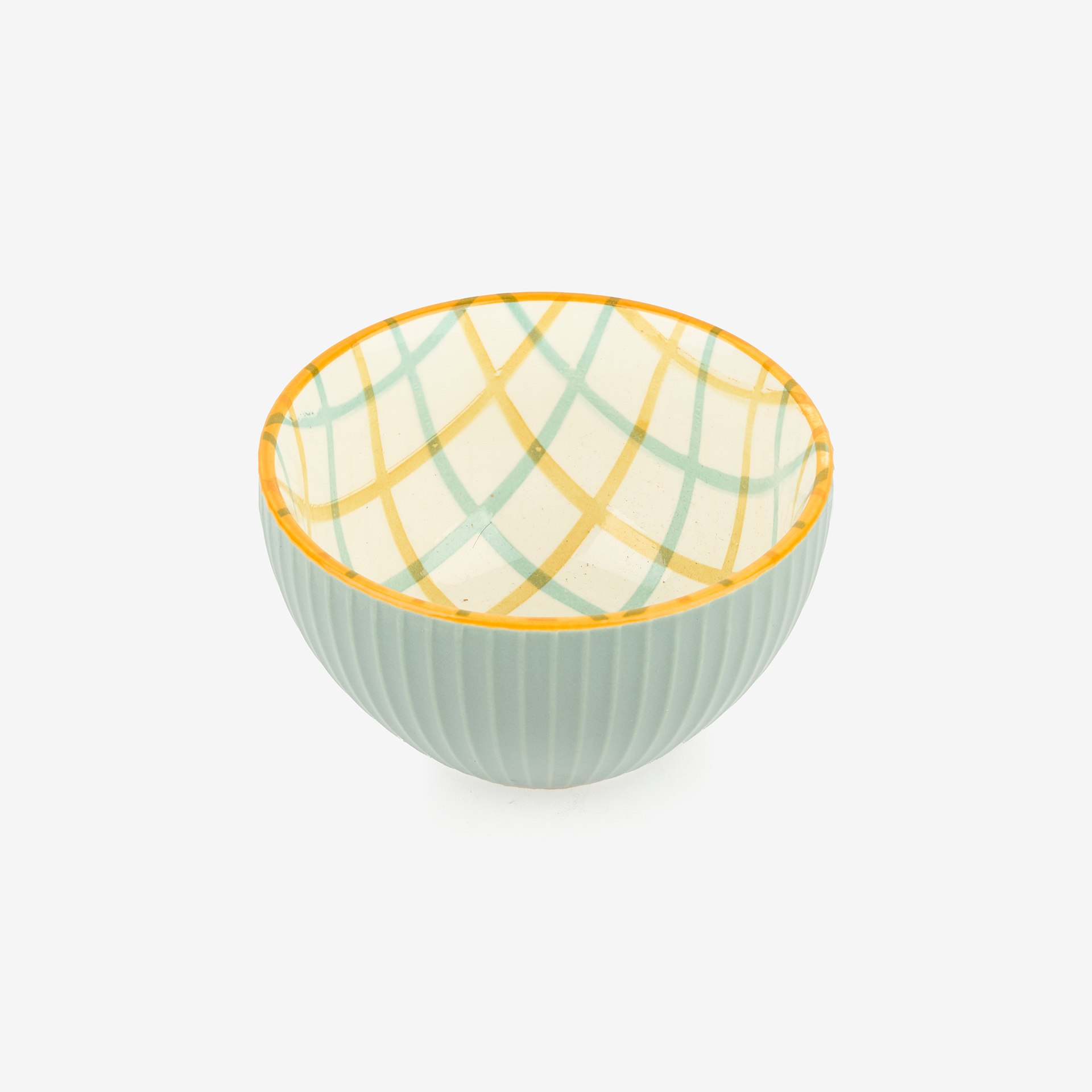 Bol de cer&aacute;mica cuadros Beida &Oslash;12cm