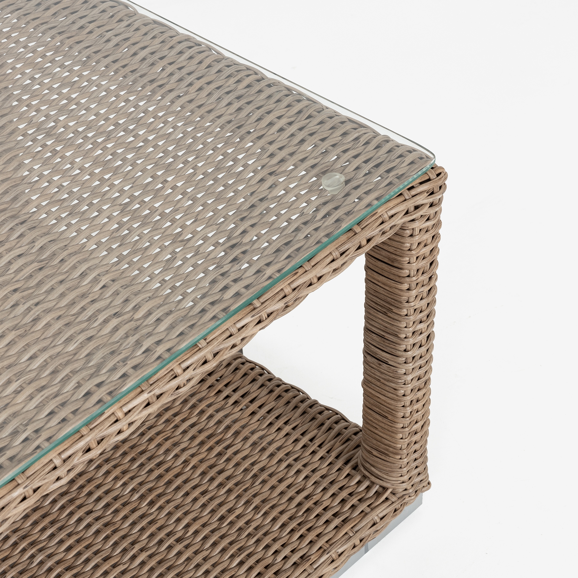 Set de jard&iacute;n de 4 piezas de rat&aacute;n sint&eacute;tico beige Zanz&iacute;bar