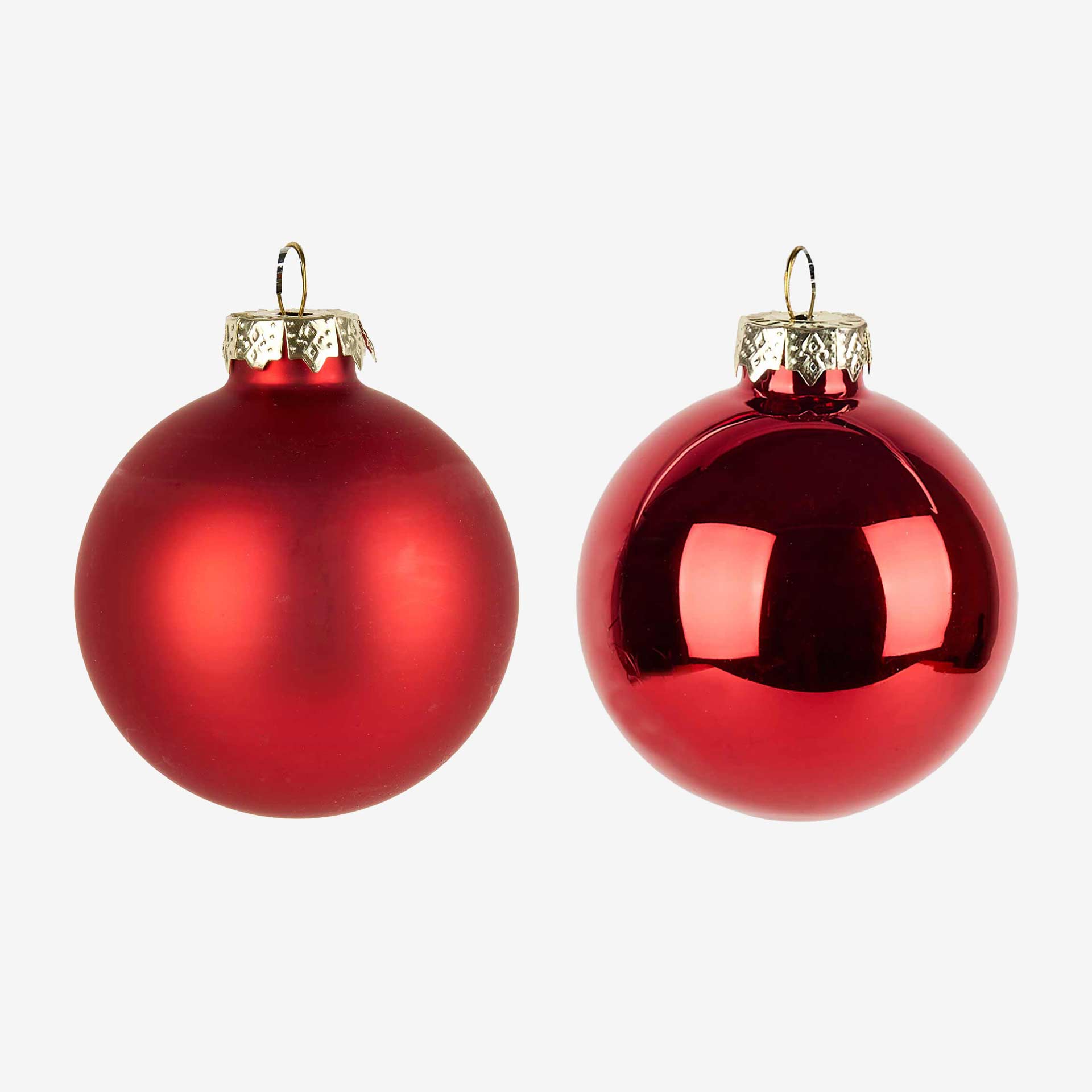 Set de 16 bolas &aacute;rbol rojas surtidas &Oslash;6cm