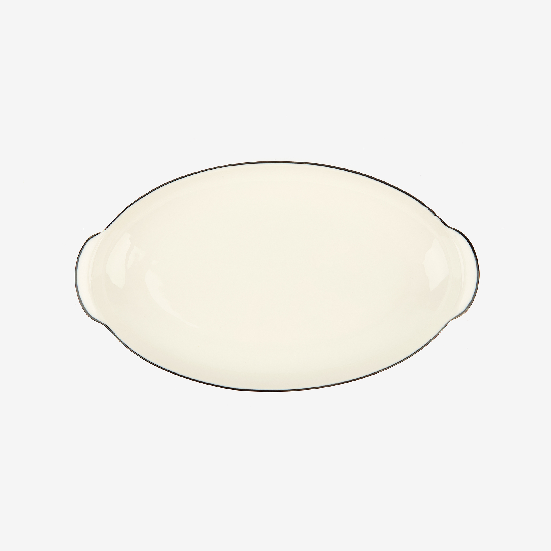 Bandeja para servir ovalada de cerámica blanca 30cm