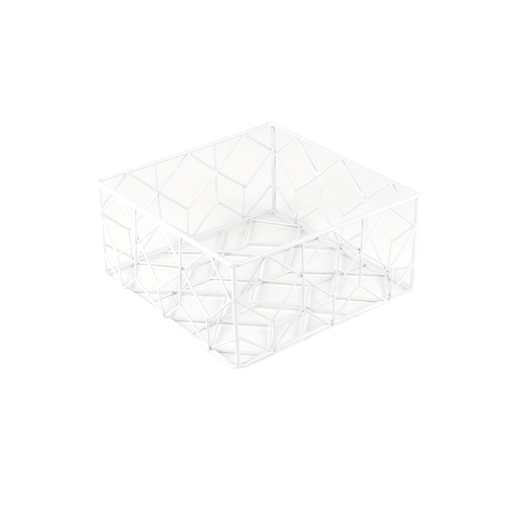 Frutero cuadrado Net color blanco 20x20x9cm