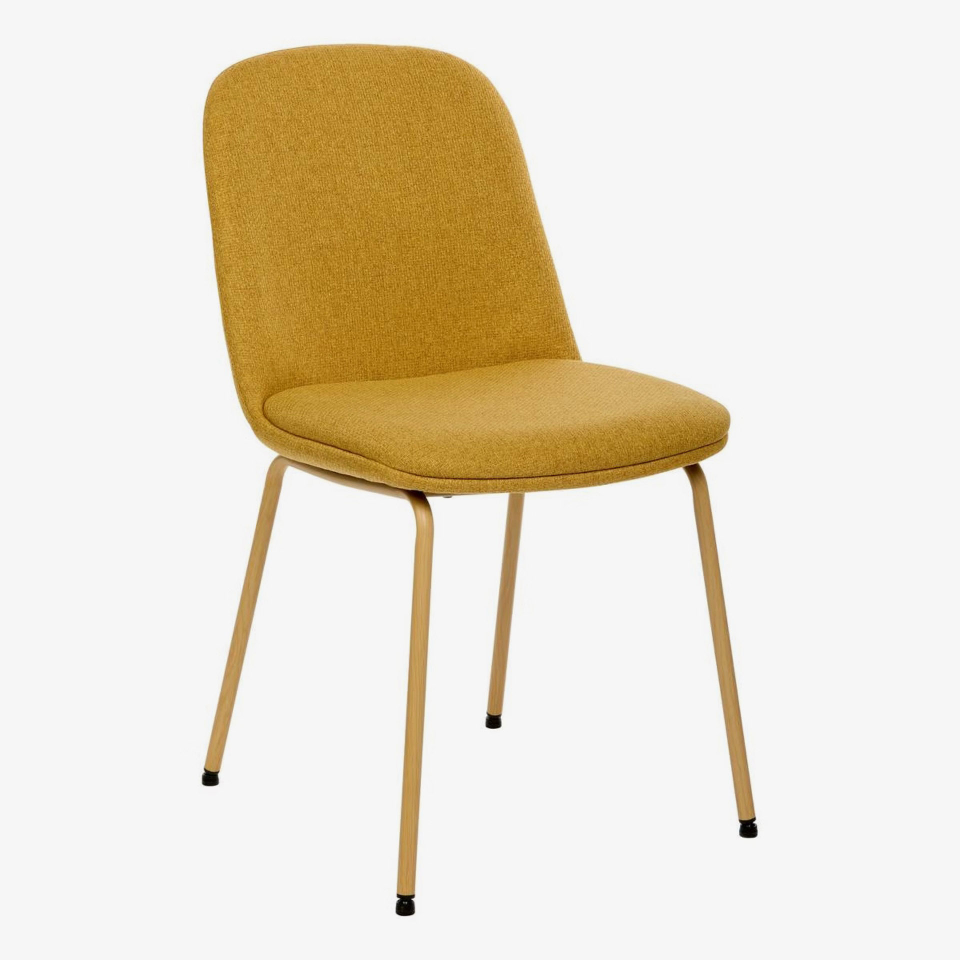 Silla de comedor ocre de tela Eron 