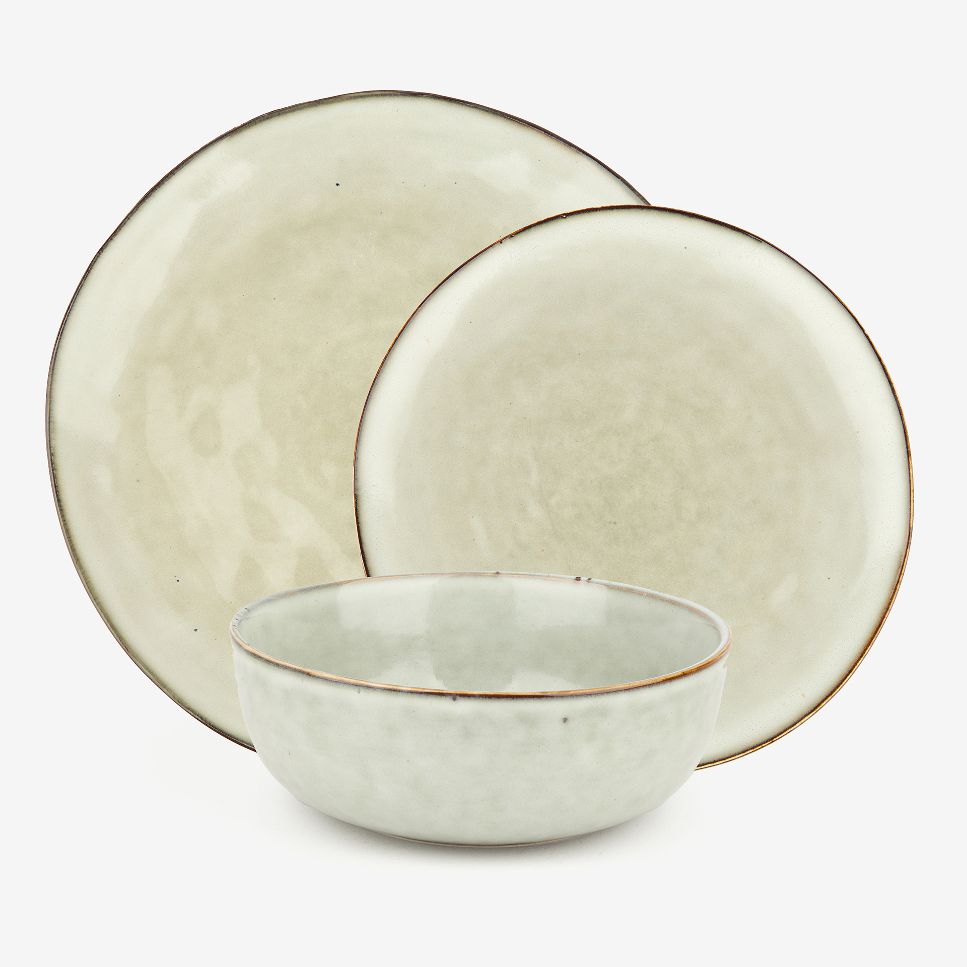 Vajilla de 12 piezas de cerámica gris Veiga