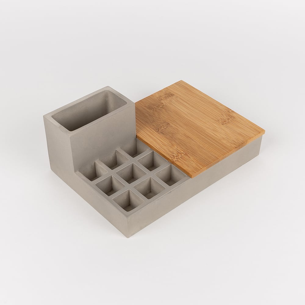 Joyero de bambu con espejo Midi 8x8x22cm