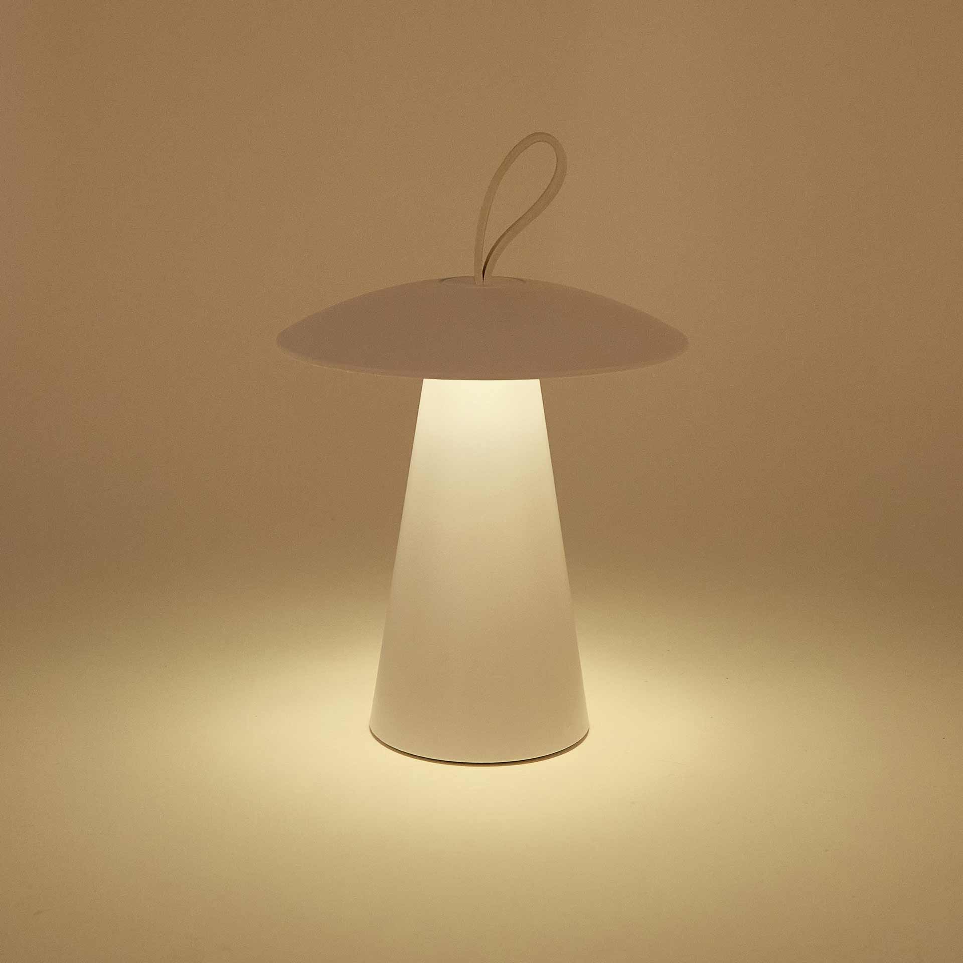 Lampara de mesa USB blanca