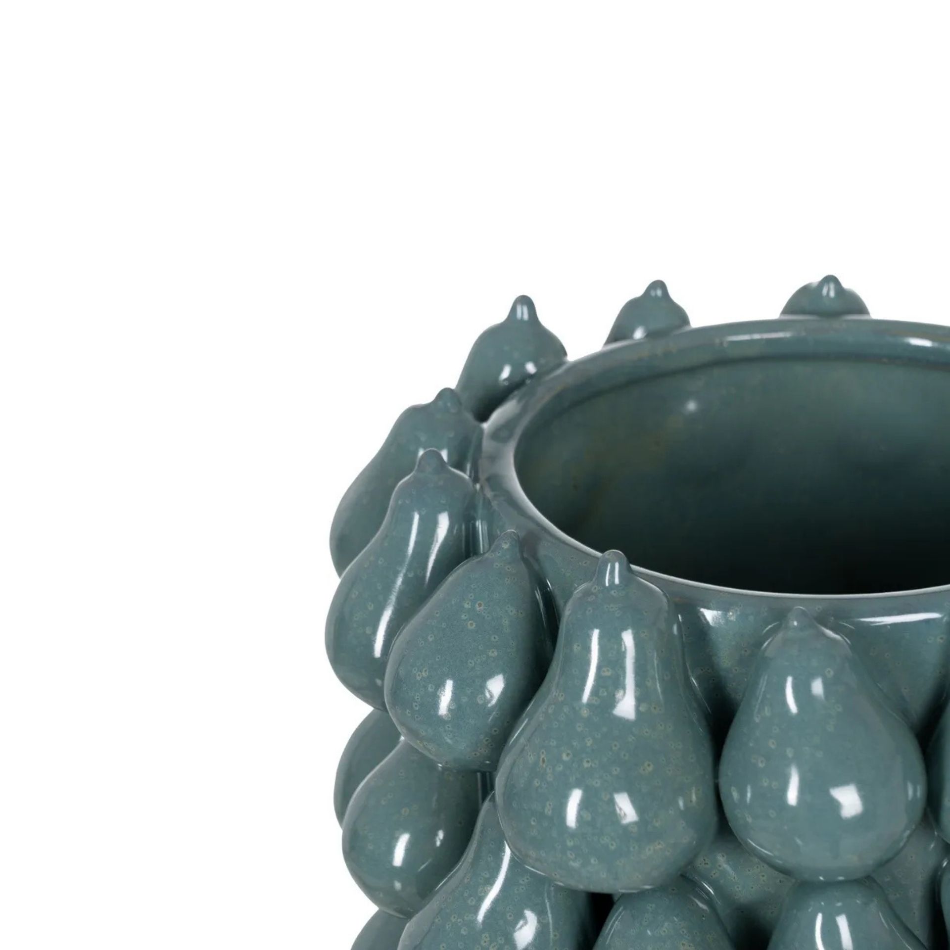 Jarrón de cerámica azul Peras 26,70x26,70x40cm