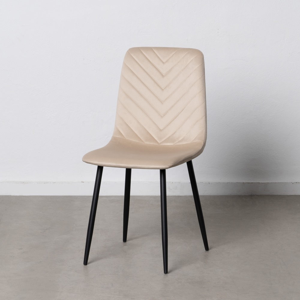 Set de 4 sillas de comedor velvet beige Izabal 55x44x88cm