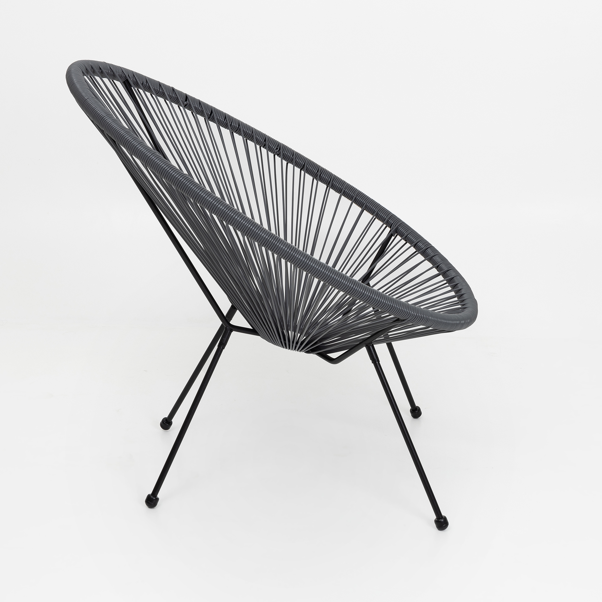 Silla de exterior gris de acero Acapulco 56x72x88cm