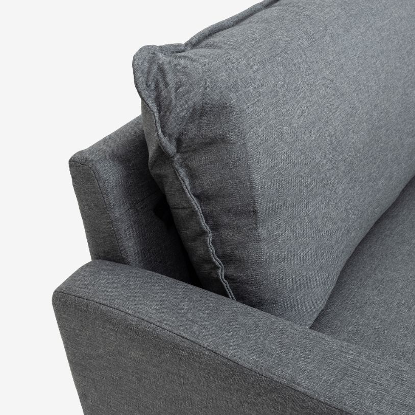 Sofá de 2 plazas de lino gris Padua 178x84,5x83cm