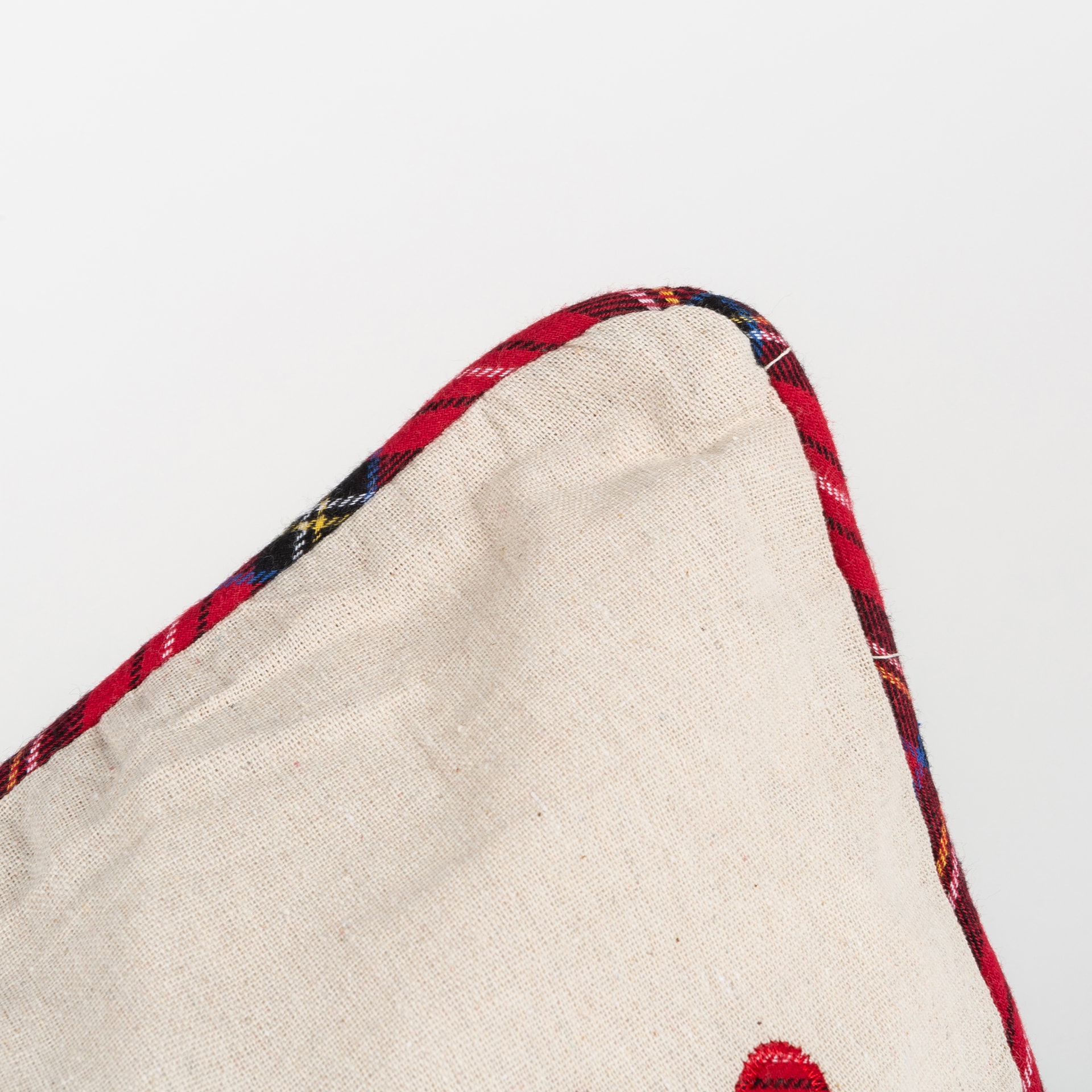 Funda de cojín con copo nieve tartán 45x45cm