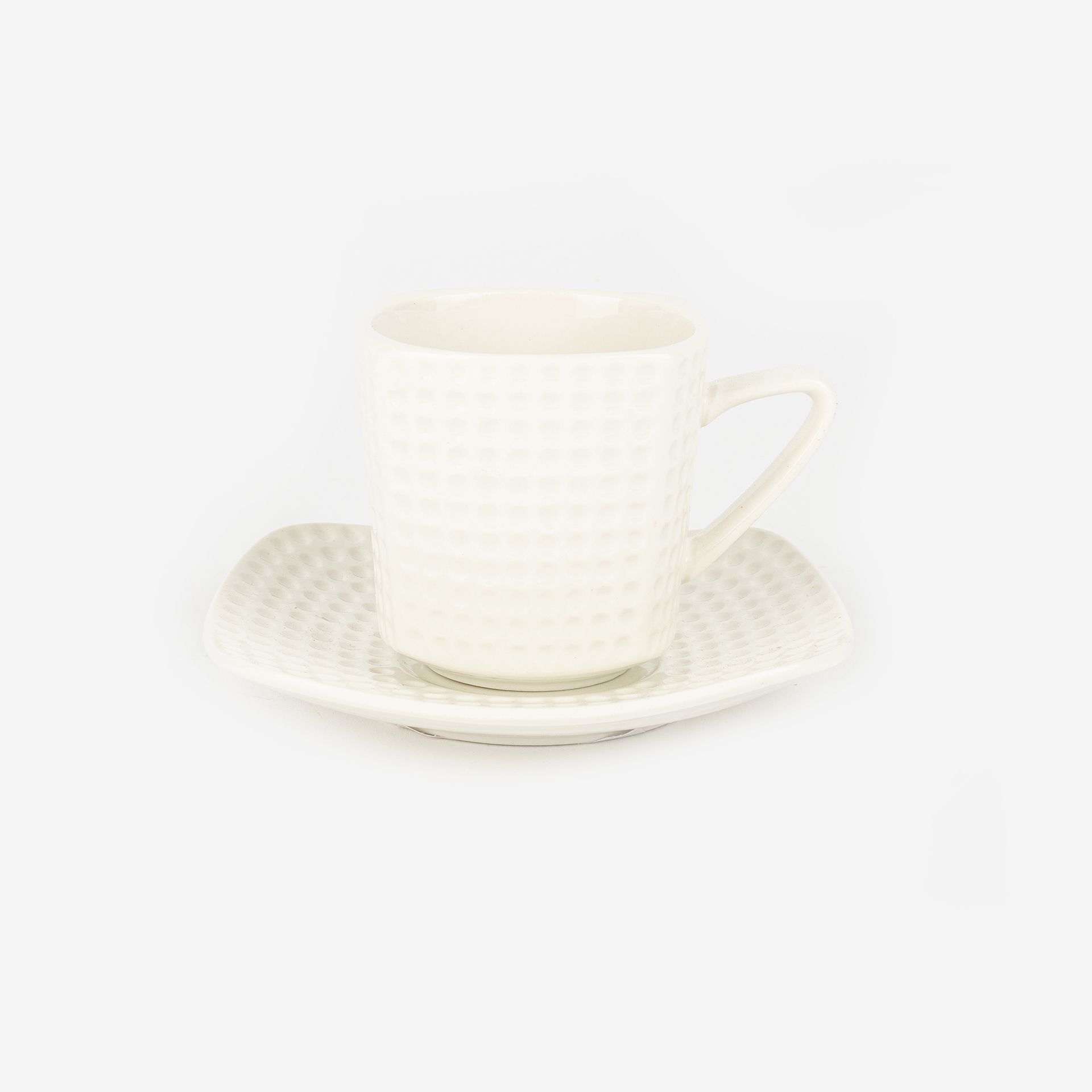 Taza de café con plato de porcelana Golf 8cl