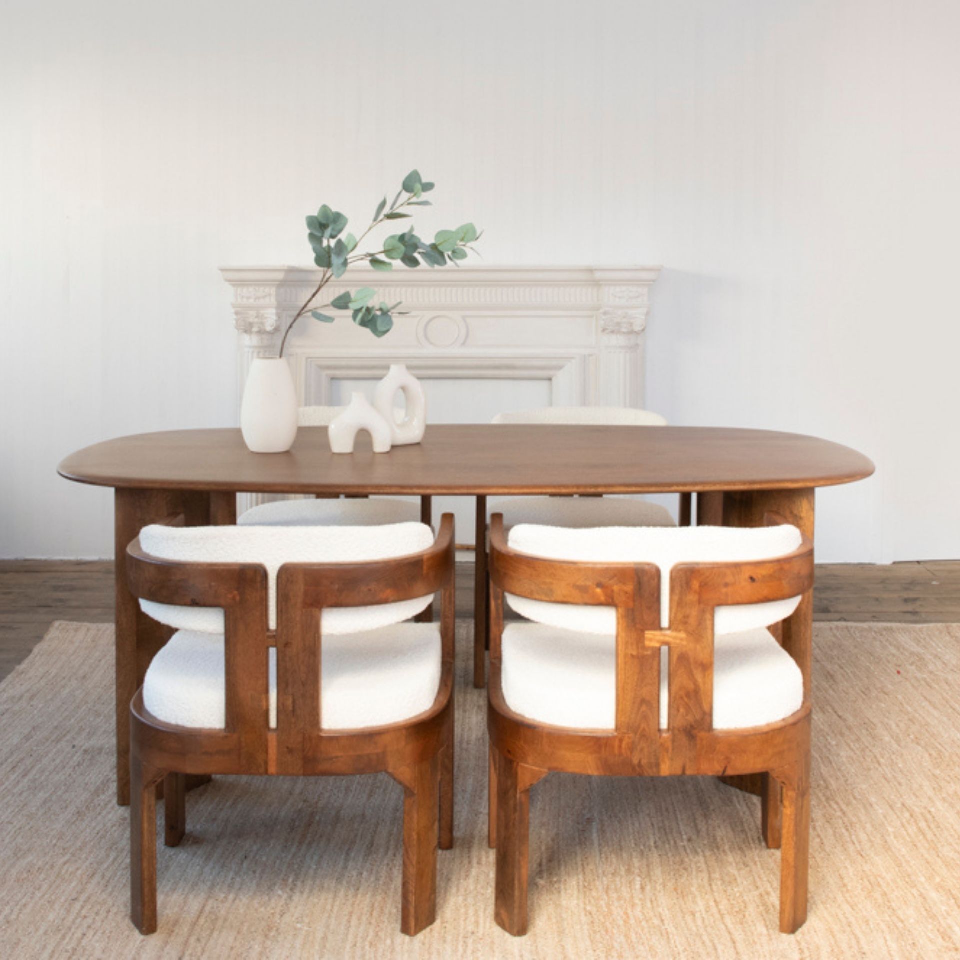 Mesa de comedor de madera de mango Brislava 180x100cm Clau&Chloe