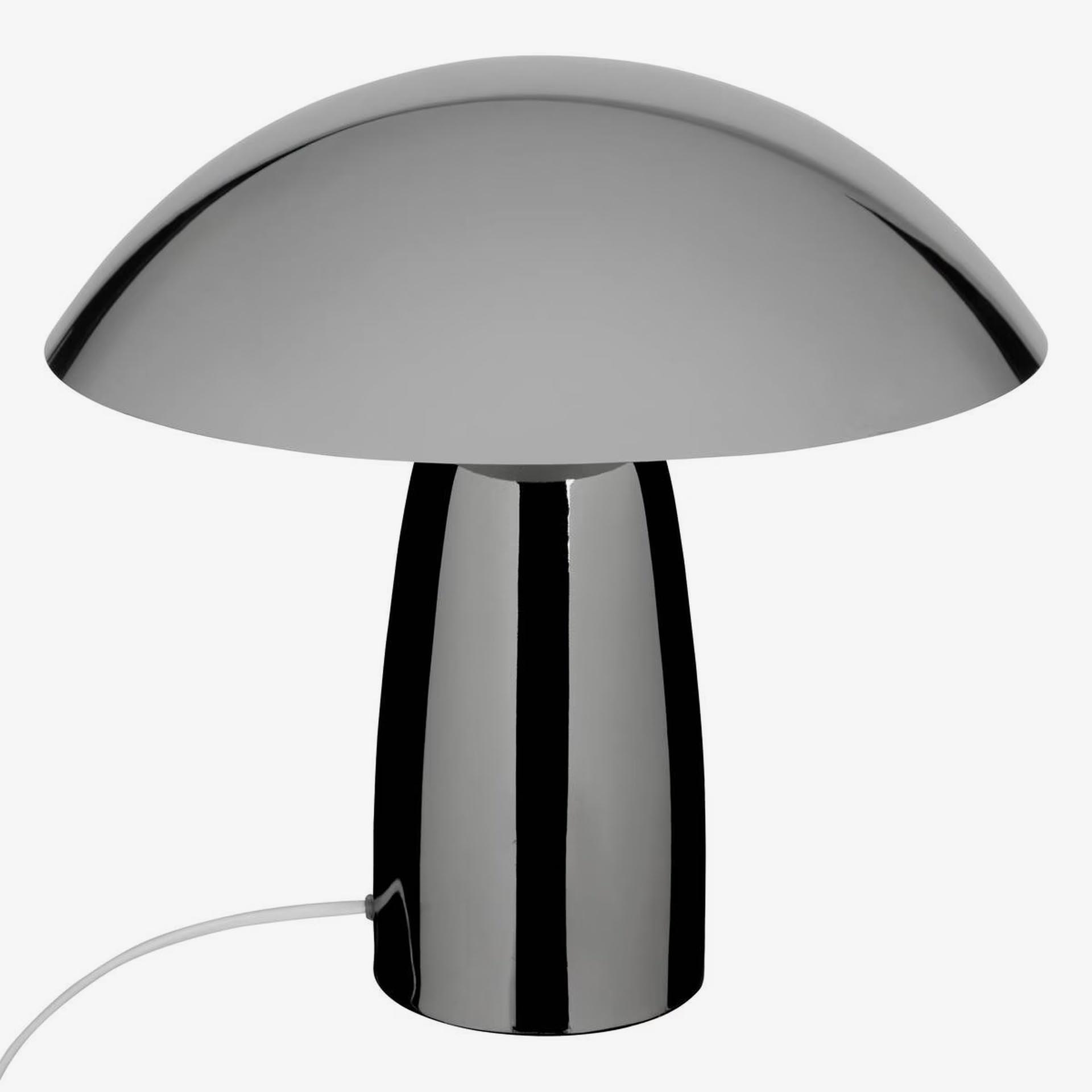 L&aacute;mpara de mesa seta Omira plateada 34cm