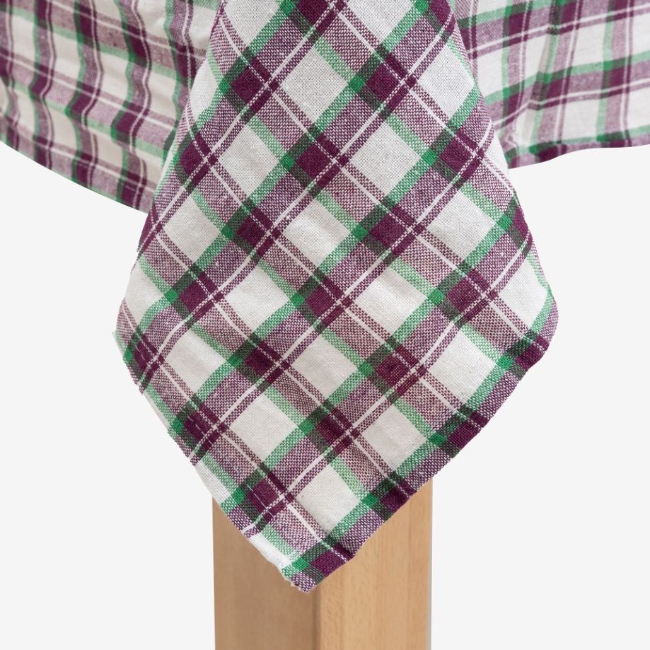 Mantel de algod&oacute;n con estampado de cuadros 150x200cm