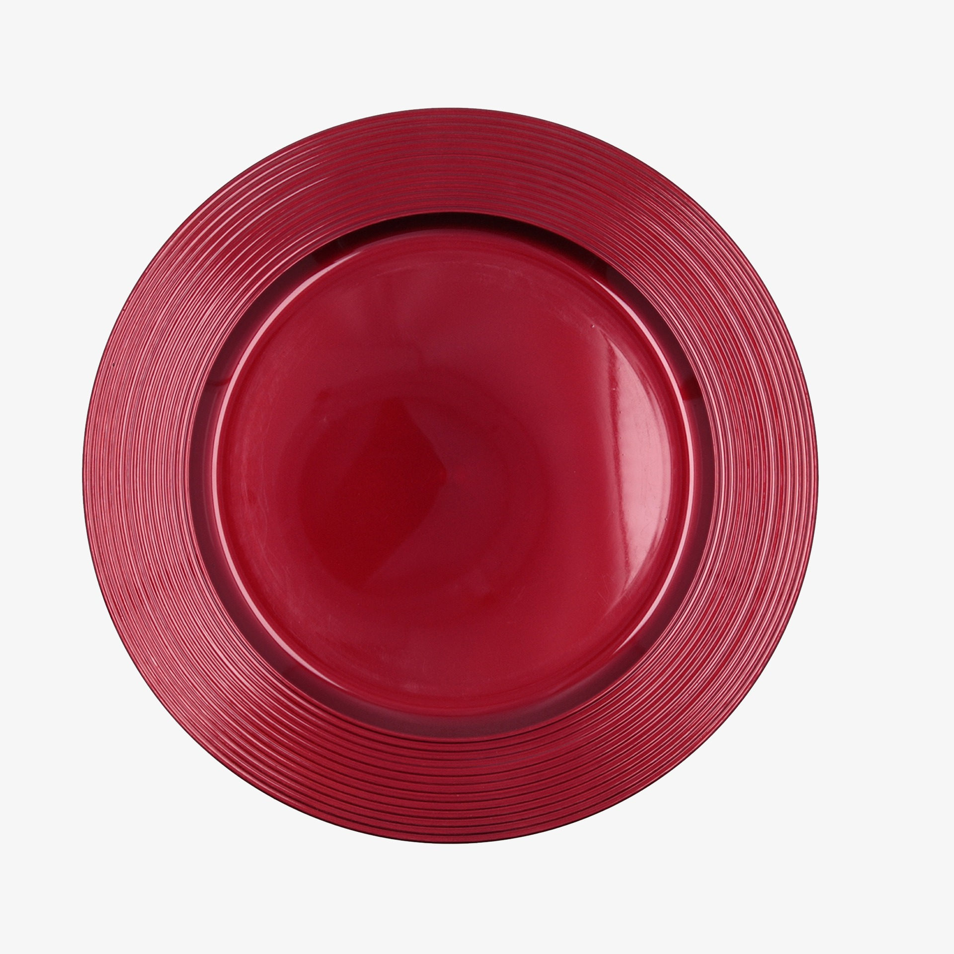 Plato llano rojo con relieve Domus &Oslash;33cm