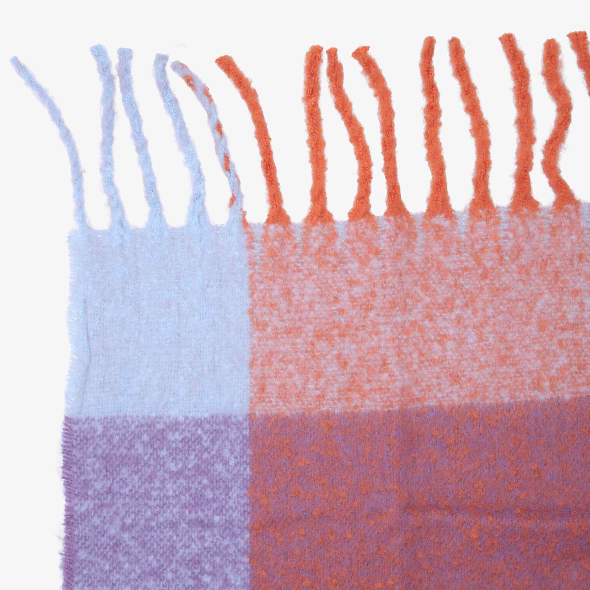 Manta efecto mohair de cuadros multicolor 130x150cm Clau&Chloe