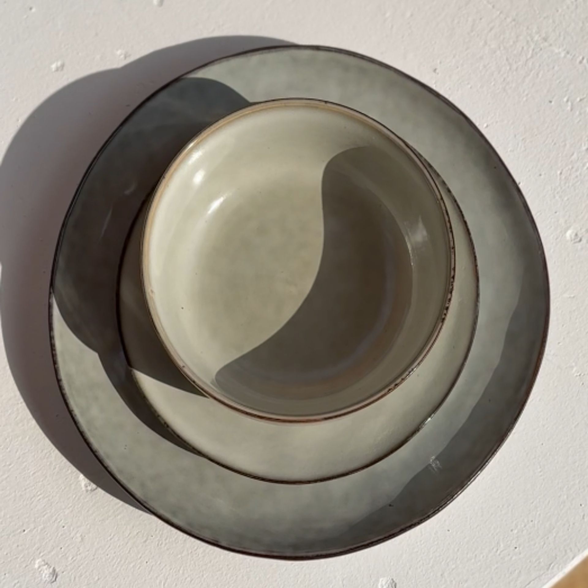 Vajilla de 12 piezas de cerámica gris Veiga