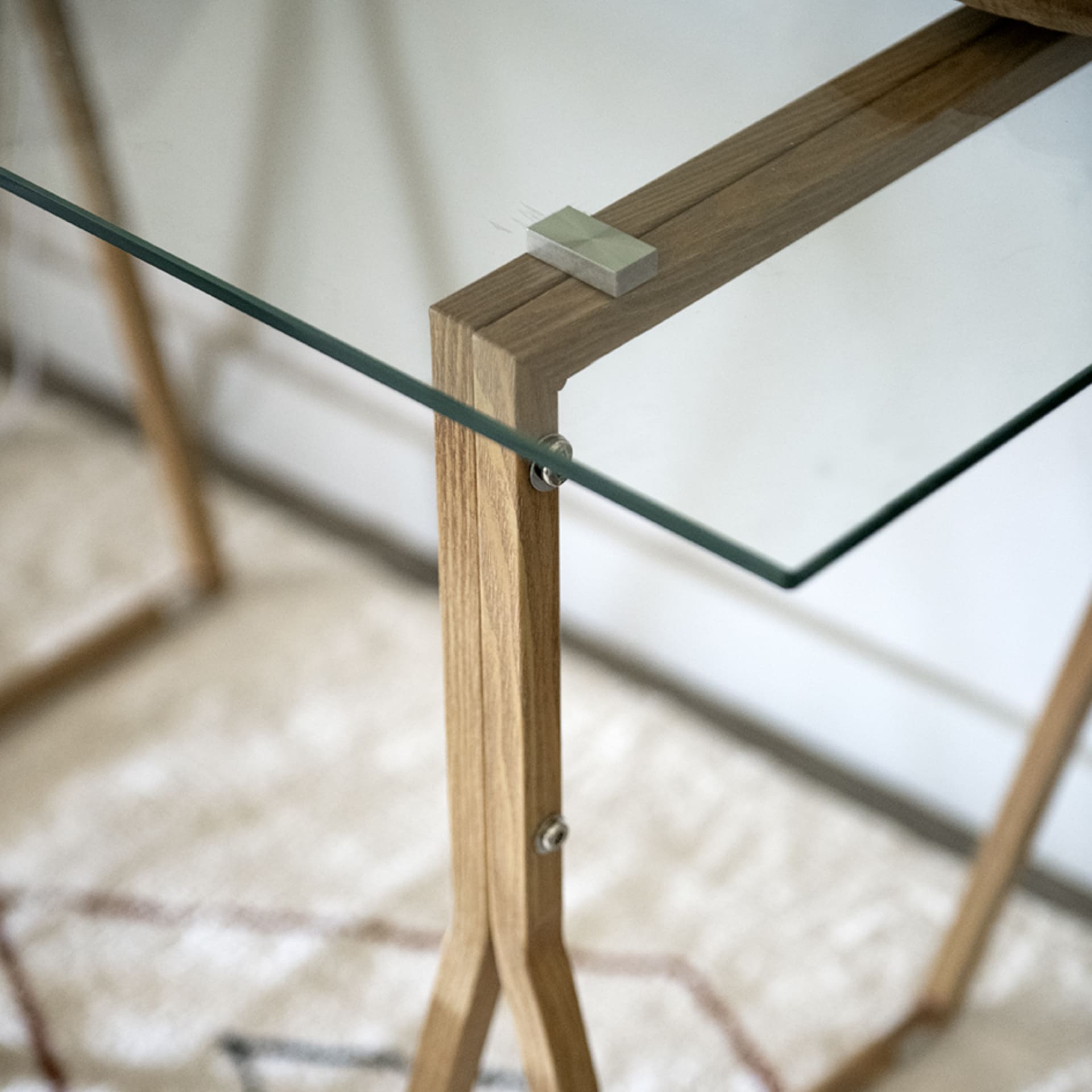 Escritorio de cristal Wood Pattern 120x60x75cm