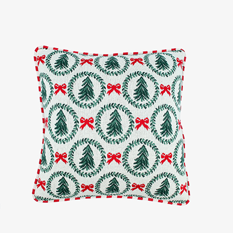 Funda de coj&iacute;n con coronas navide&ntilde;as Merry 45x45cm