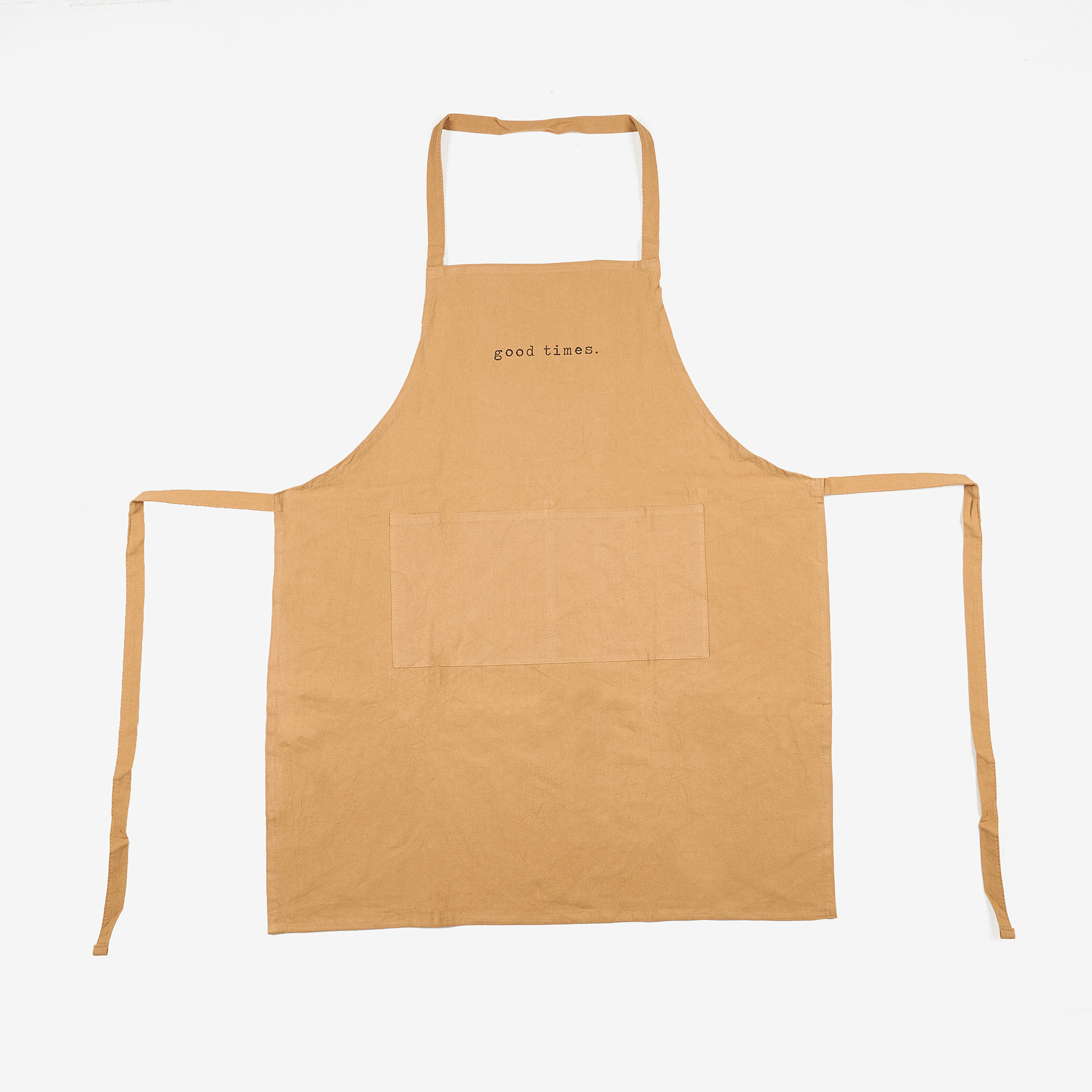 Delantal de cocina de algodón mostaza 80x70cm