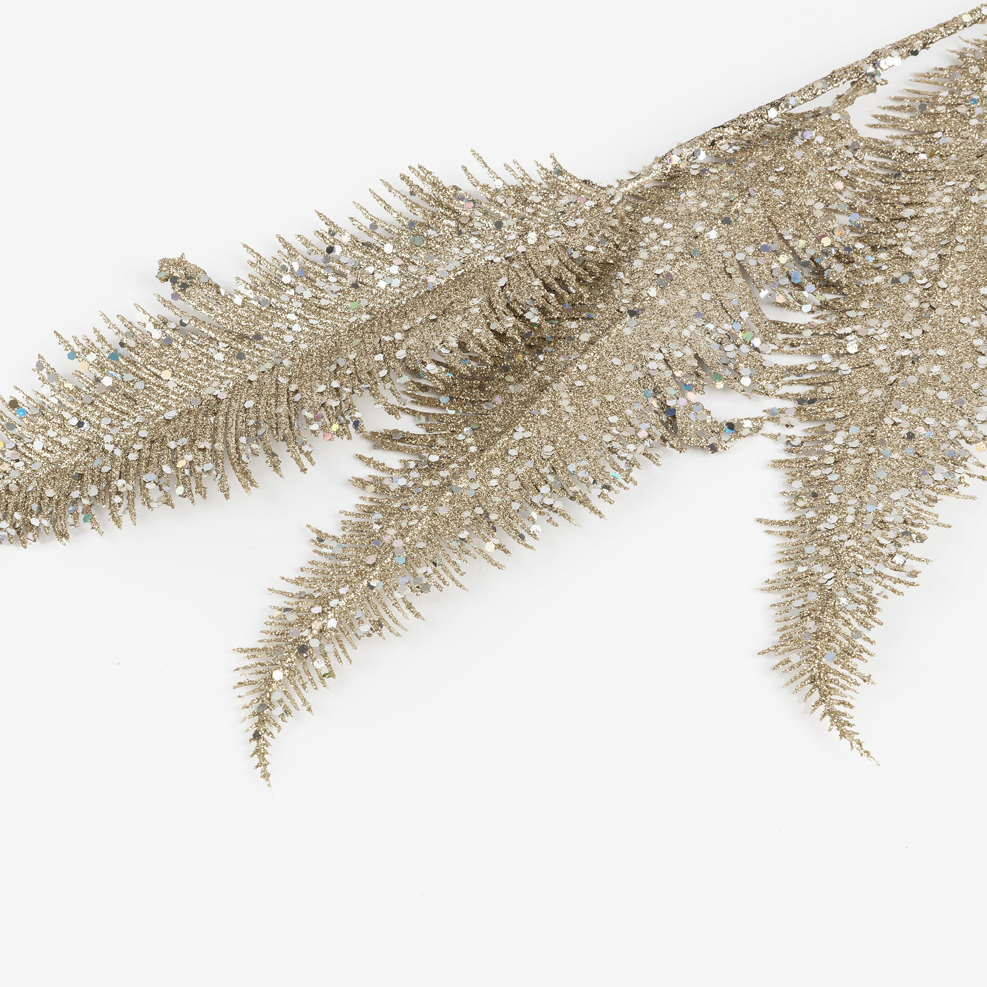 Rama helecho artificial dorada 75cm