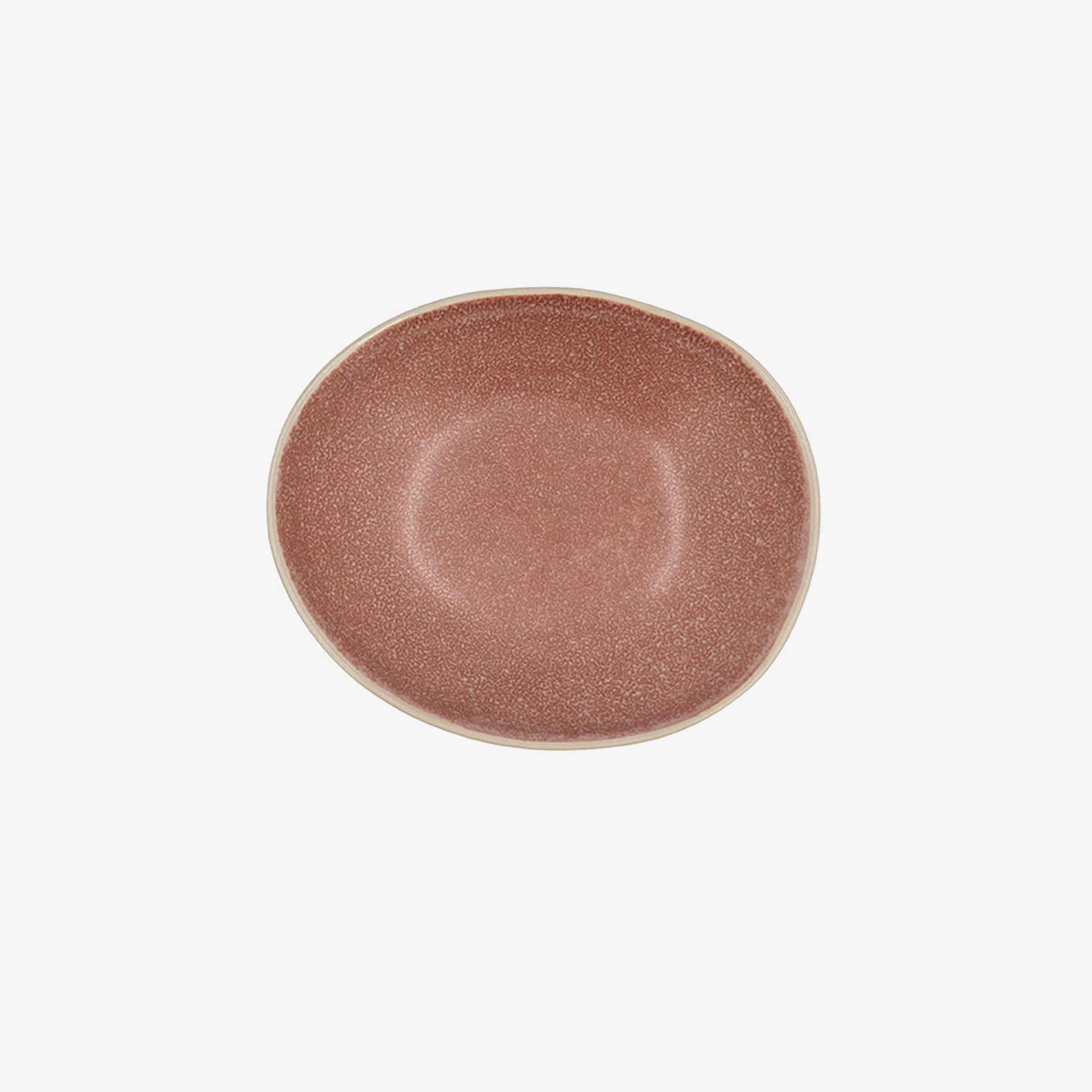 Bol oval de gres marron Gio 15x12x4cm