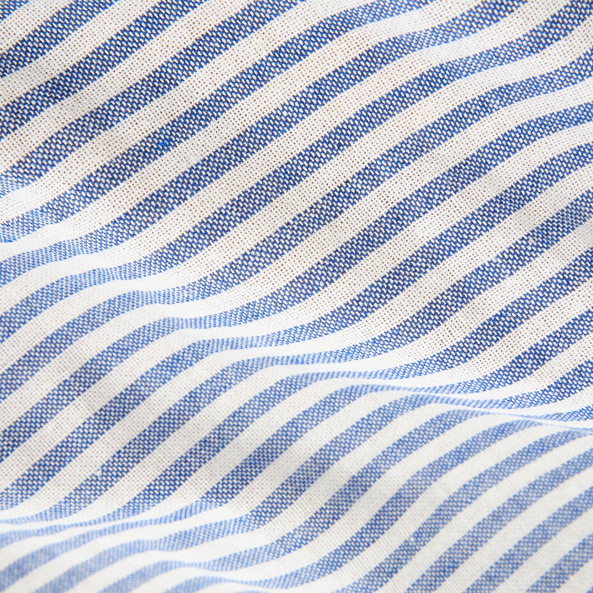 Mantel de algod&oacute;n azul Raya fina 150x150cm