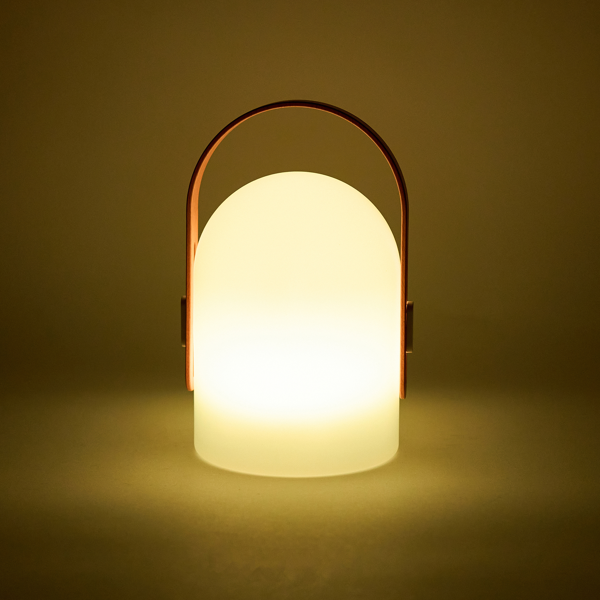 Lámpara de mesa para exterior LED con asa y USB Ø13x25cm