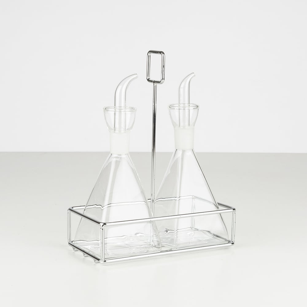 Set Aceitera/Vinagrera con Soporte Vidri