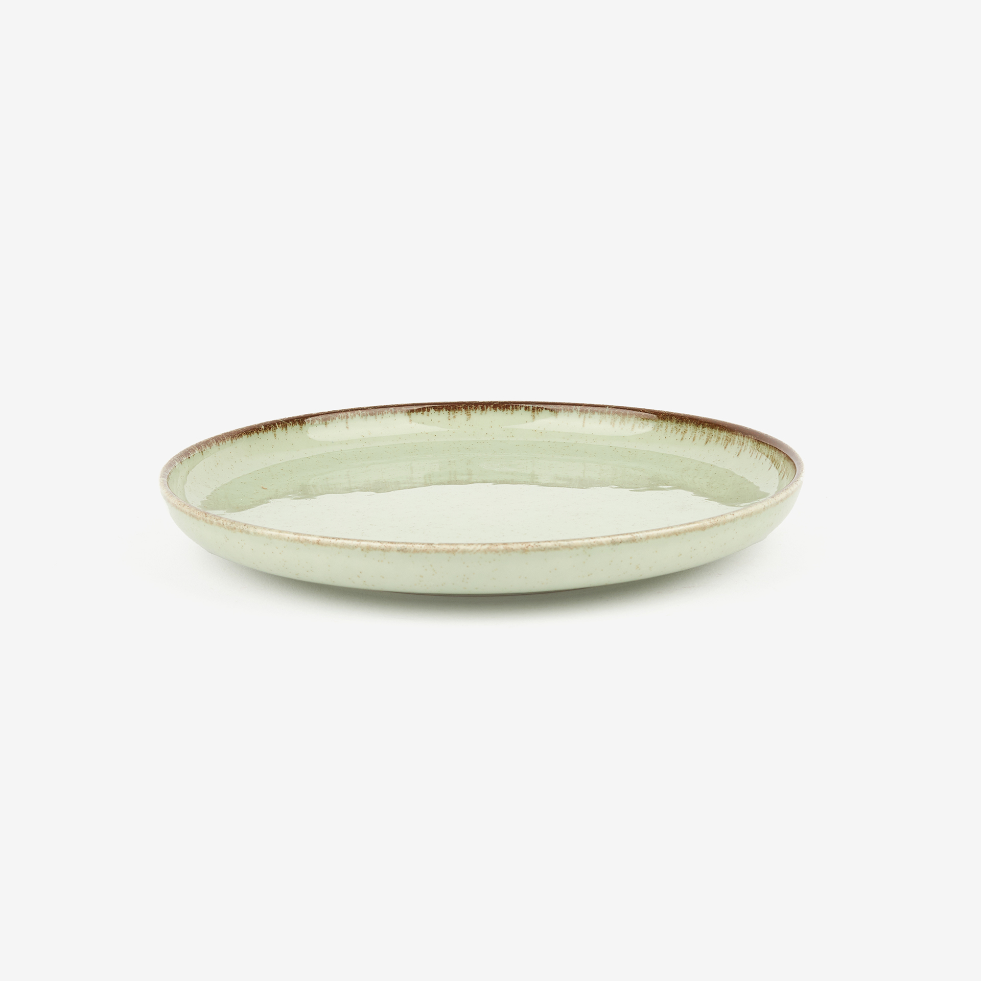 Plato de postre de porcelana verde Olite &Oslash;19cm