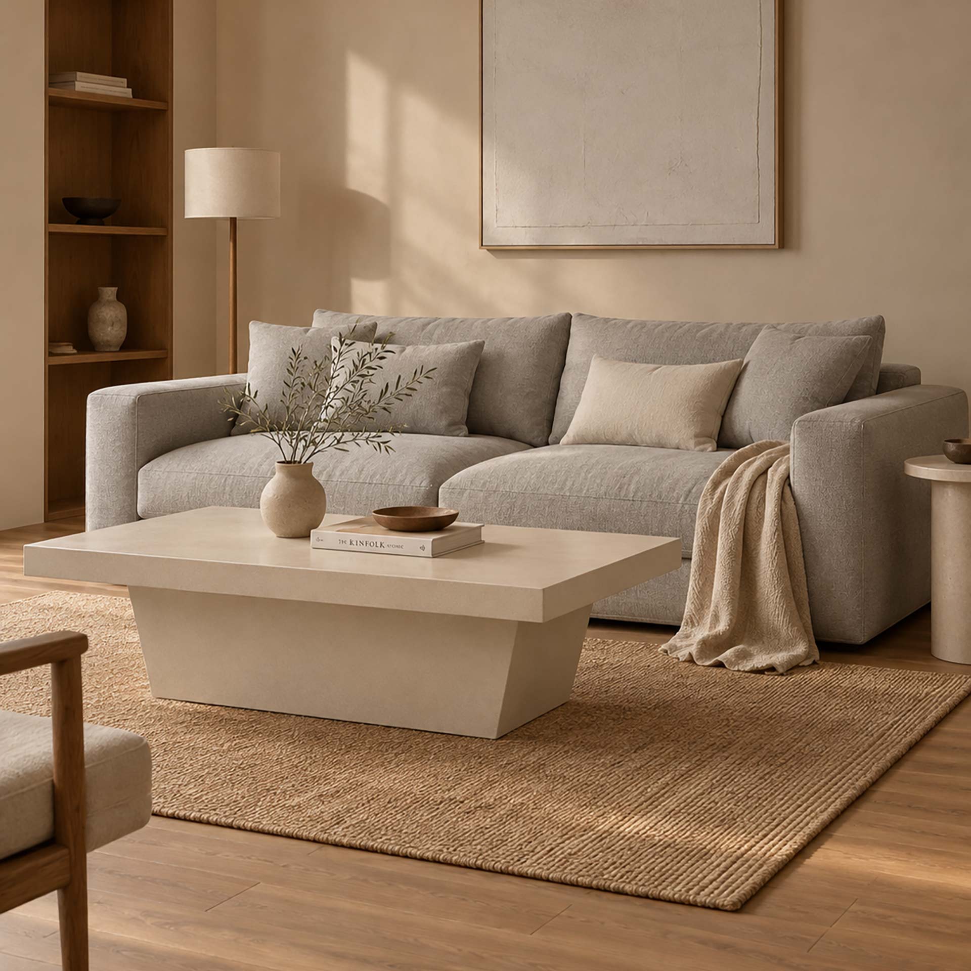 Mesa de centro microcemento Kurli 120x65x40cm Clau&Chloe
