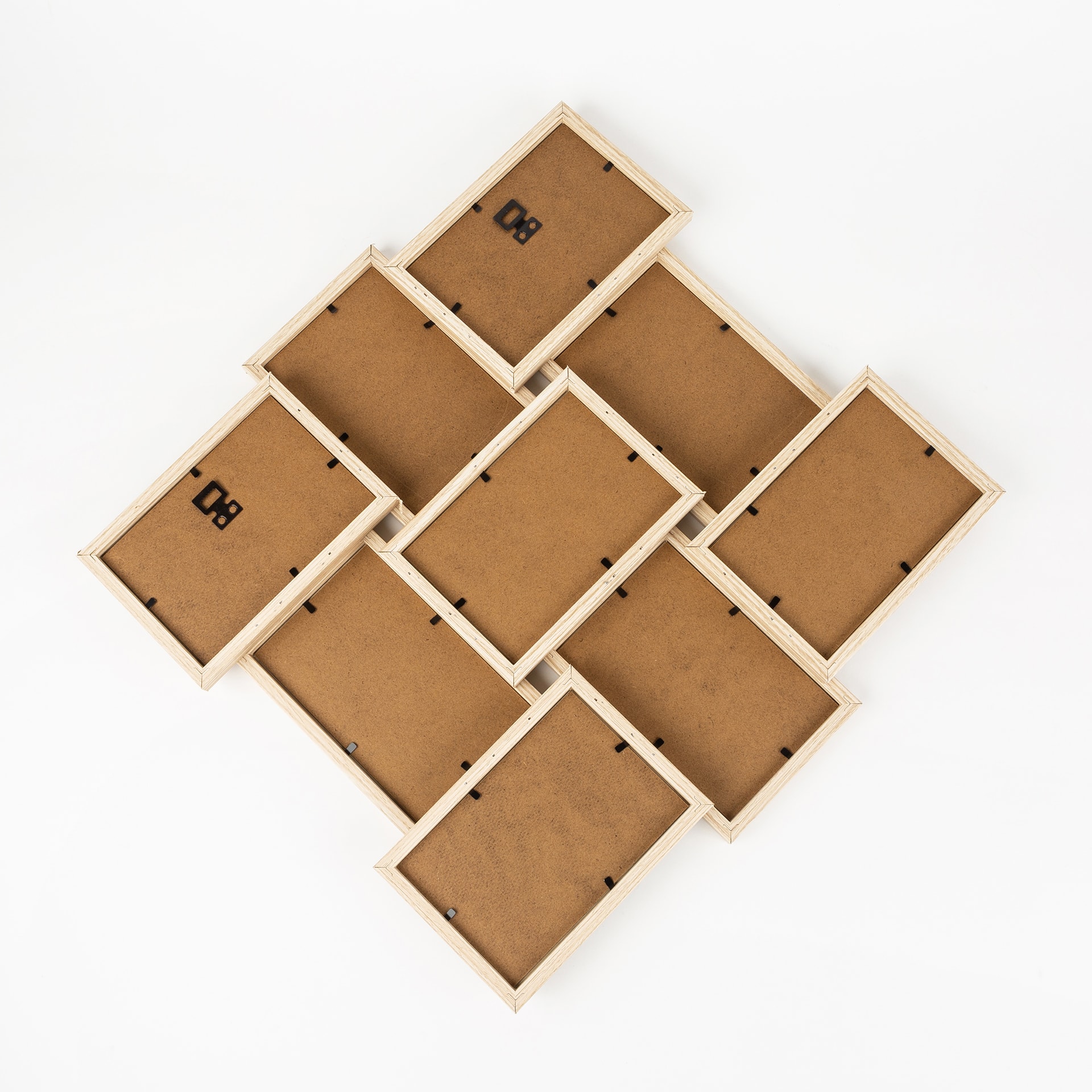 Marco para 9 fotos de madera MDF 45x45cm