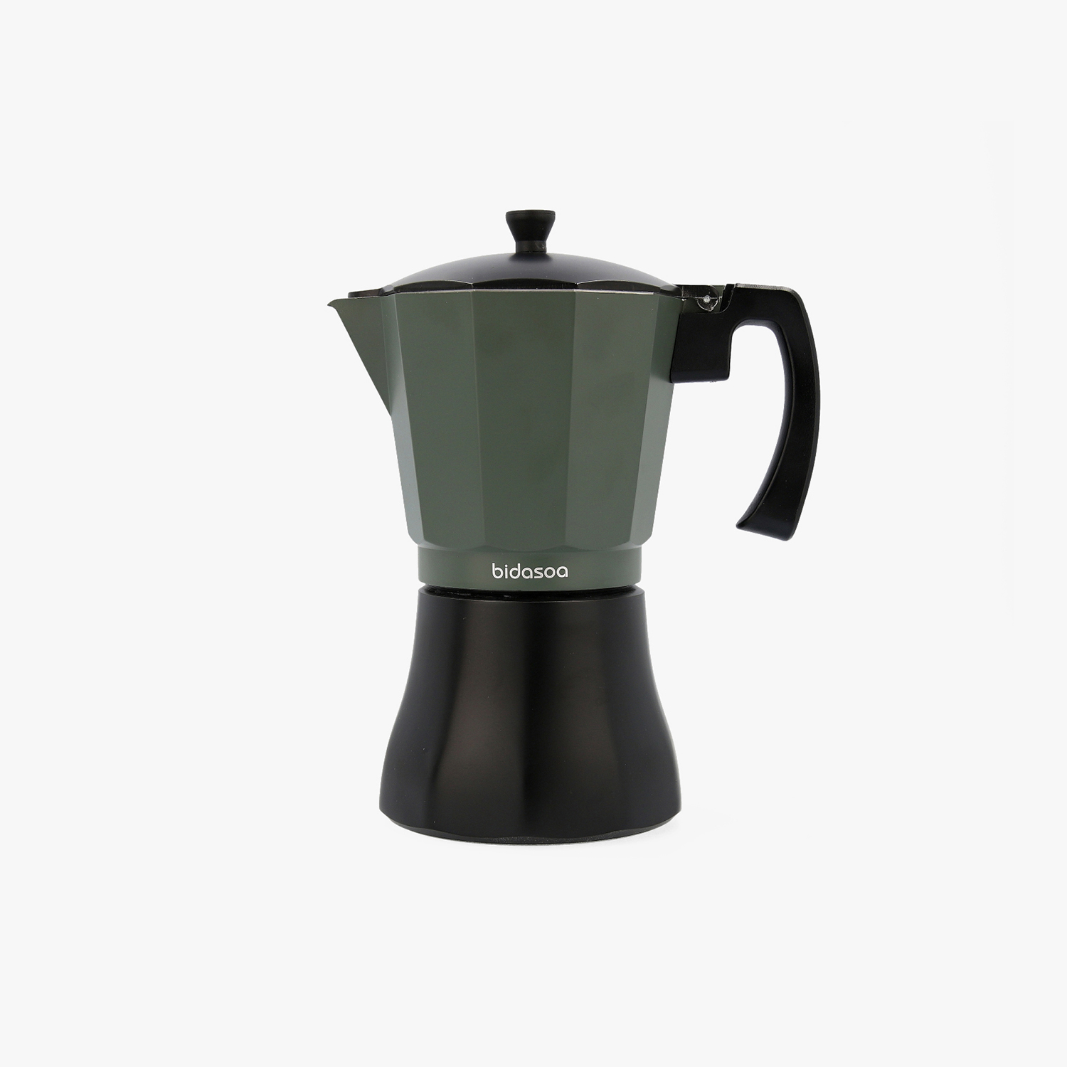 Cafetera italiana de aluminio verde 12 tazas