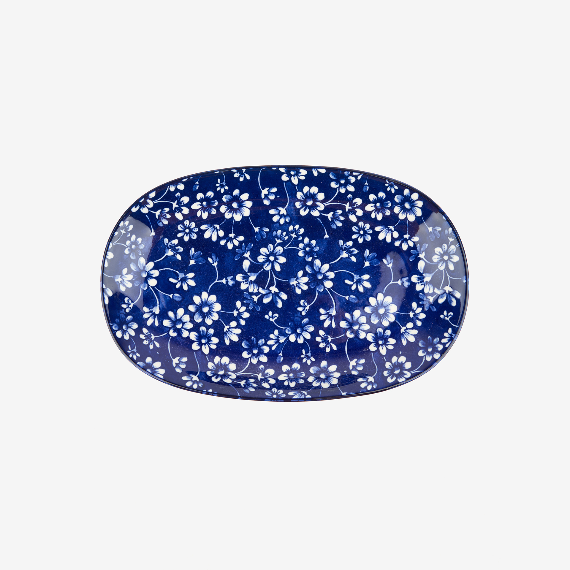 Bandeja ovalada de porcelana azul Nara 23cm