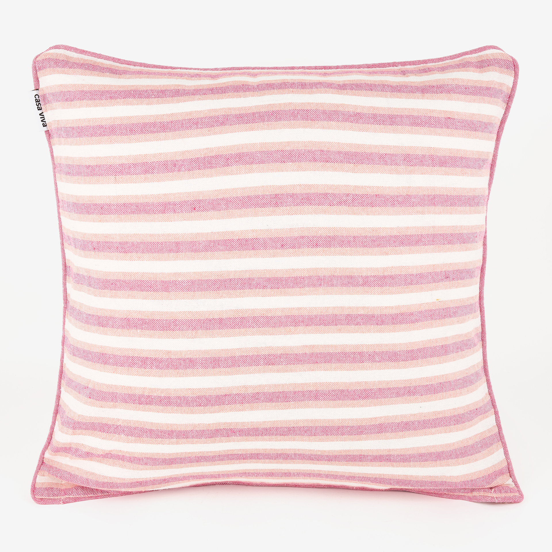 Funda de cojín de algodón rayas rosas y rojas Marita 45x45cm