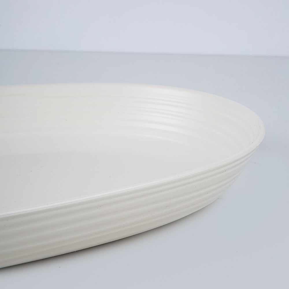 Bandeja para aperitivos blanca color tierra 41x22cm - Guzzini