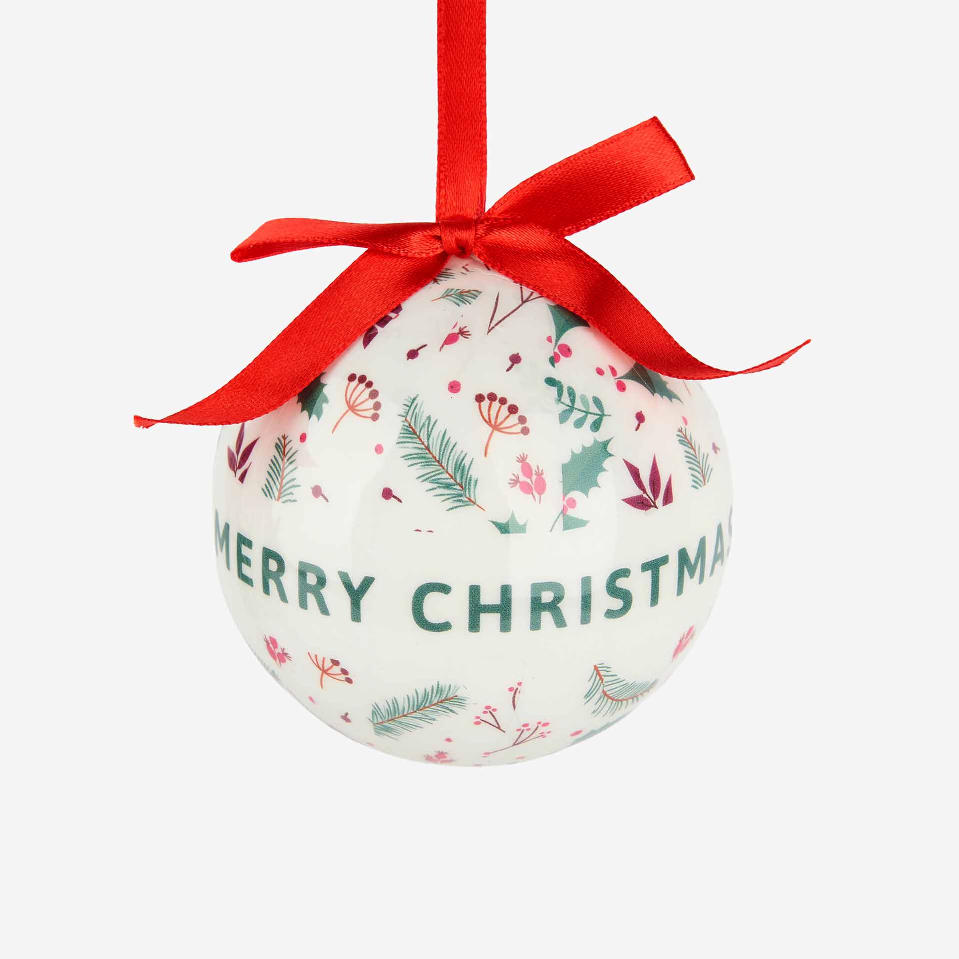 Set 6 bolas decorativas Merry Christmas Ø8cm