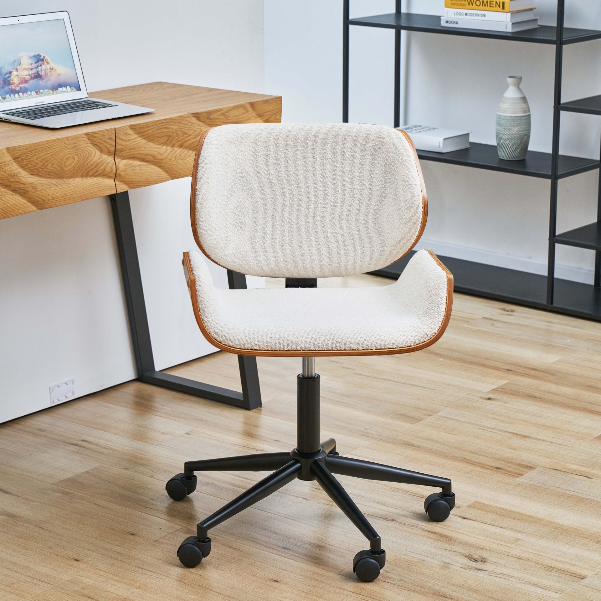 Silla de oficina blanca Sidena 54x54cm