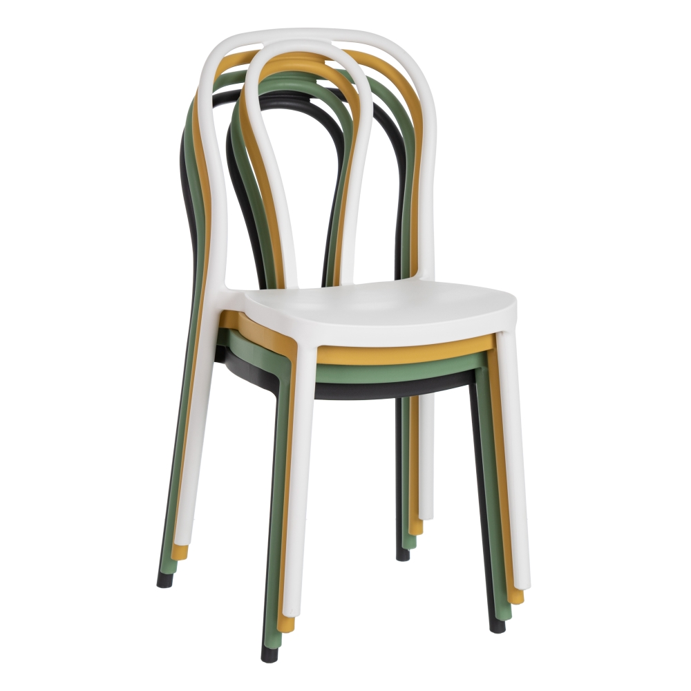 Set de 4 sillas de comedor amarillo Marin 43x53x85cm
