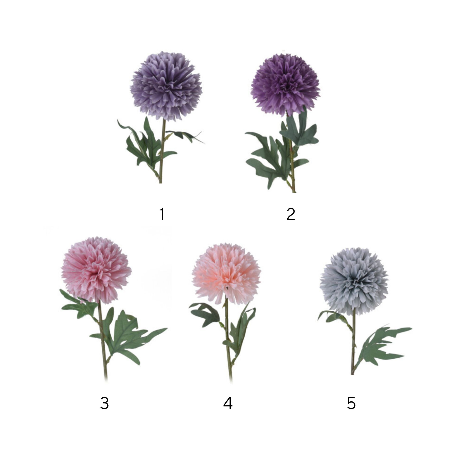 Flor artificial crisantemo 50cm en varios colores