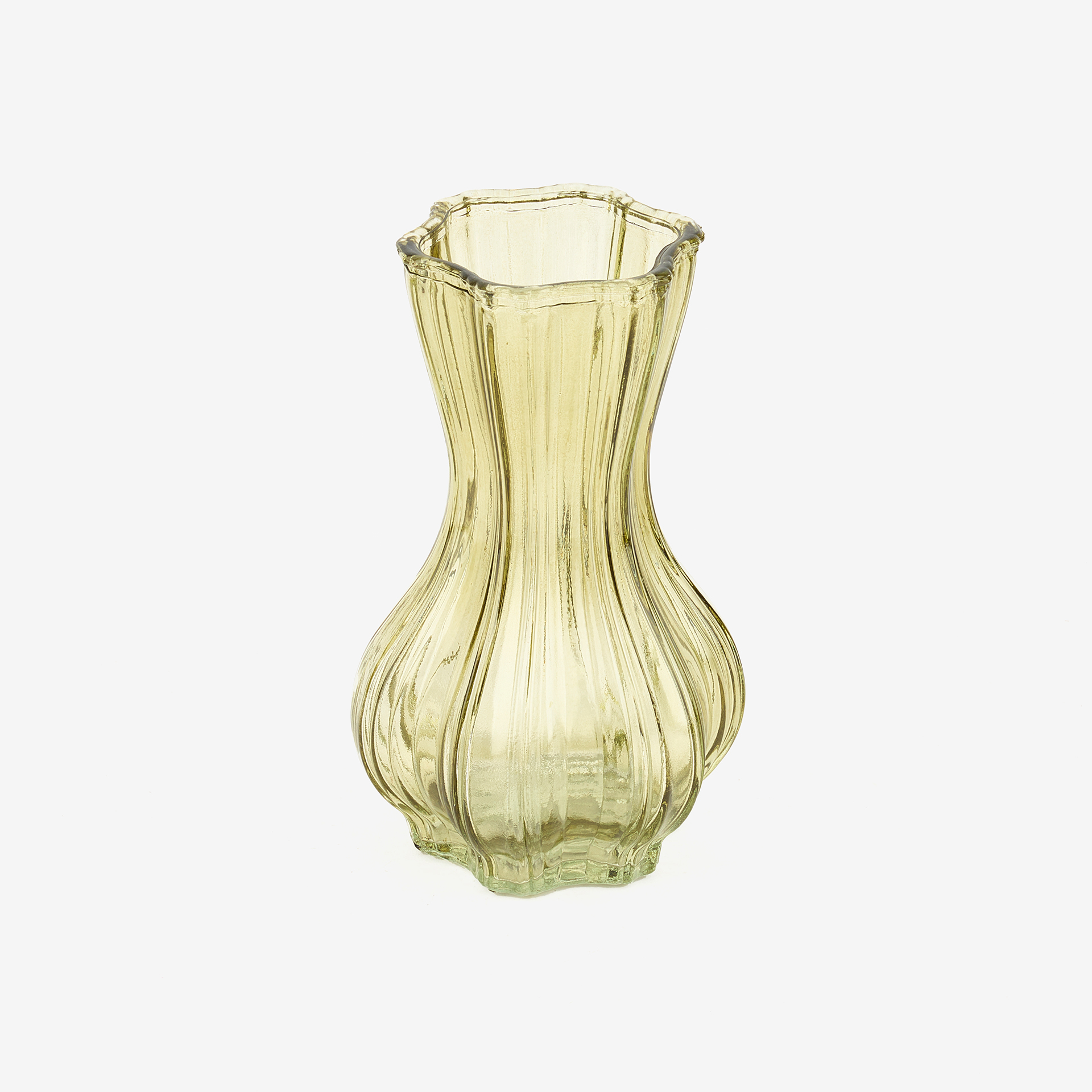 Jarrón de cristal verde Dalmar Ø13x20cm