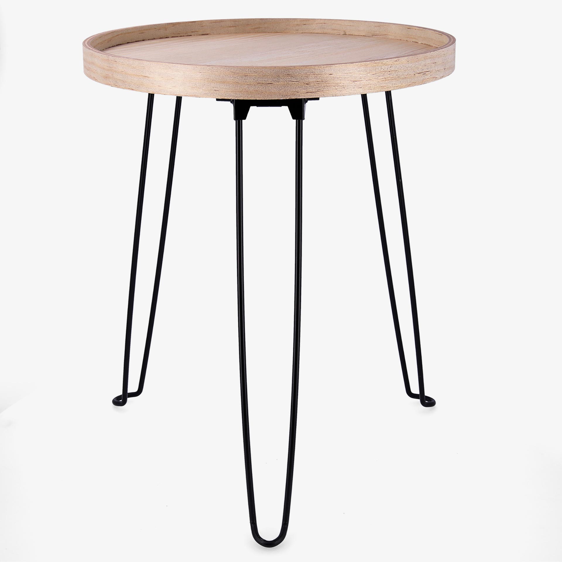 Mesa auxiliar de acero y MDF Loft 40x48cm